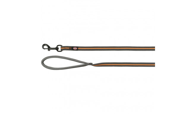 Fusion tracking leash, rubberised, M–XL: 3 m/17 mm, graphite/papaya