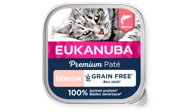 EUKANUBA Senior lõhega märgtoit kassidele 85 g