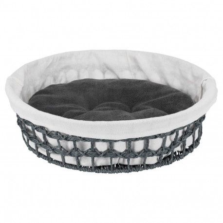 Dog basket Feira 45 cm, dark grey/natural