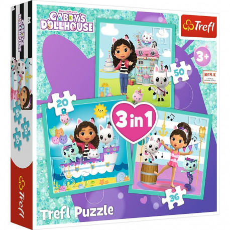 TREFL GABBY´S DOLLHOUSE Puzzle Set 3in1