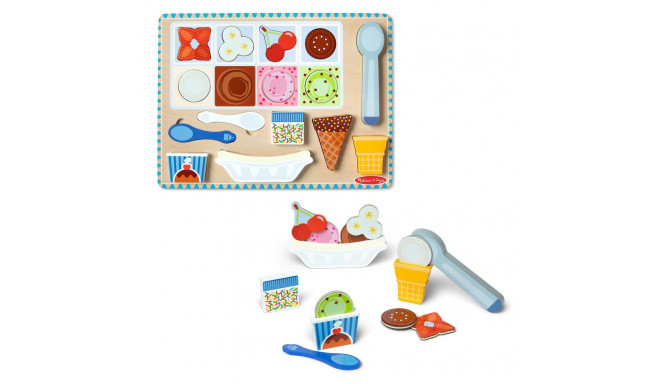 MELISSA & DOUG Puidust magnetiline pusle - mängukomplekt, jäätis