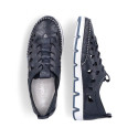 Leather openwork shoes Rieker W RKR652, navy blue (40)