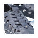 Leather openwork shoes Rieker W RKR652, navy blue (40)