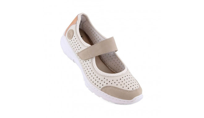 Comfortable openwork shoes Rieker W RKR575A, beige (39)