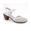 Comfortable leather sandals Rieker W RKR650 white (42)