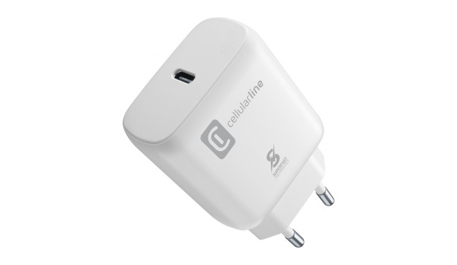 Adapteris CELLULARLINE Super Fast Charger 25W - Samsung, balta