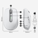 Pelė LOGITECH MX Anywhere 3, belaidė, šviesiai pilka