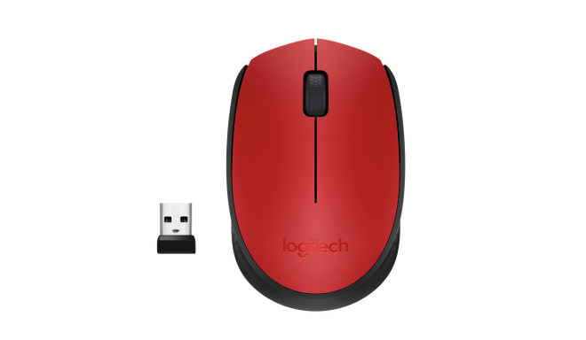 Pelė LOGITECH M171, bevielė, raudona-juoda