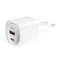 XO wall charger CE21 PD 33W 1x USB-C 1x USB white