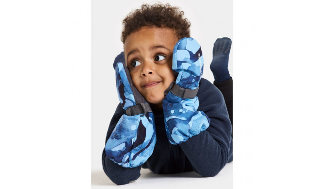 Kindad Didriksons Biggles Kids' Printed Mittens sinine/kirju - 4/6