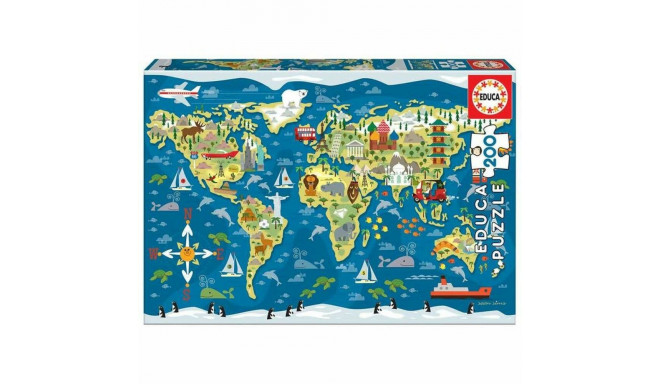 Laste pusle Educa Mapamundi (200 pcs)