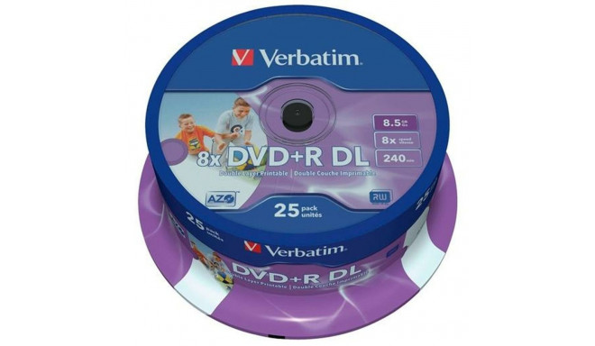 DVD-R Verbatim    25 штук 8,5 GB 8x