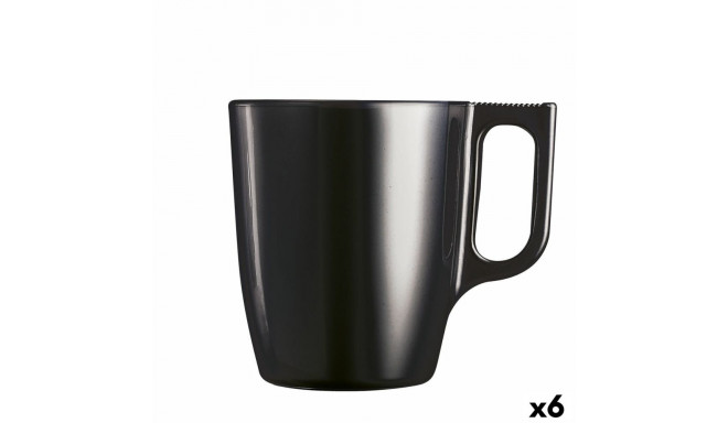 Mug Luminarc Flashy Black 250 ml Glass (6 Units)