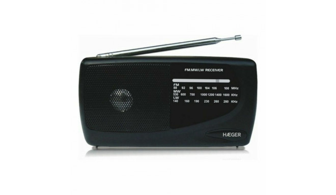 Radio AM/FM Haeger PR-TRI.002A Melns