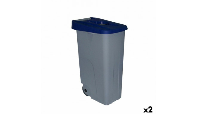 Dustbin with Wheels Denox 85 L Blue 58 x 41 x 76 cm