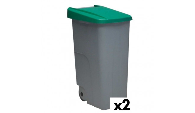 Atkritumu Tvertne ar Riteņiem Denox 85 L Zaļš 58 x 41 x 76 cm