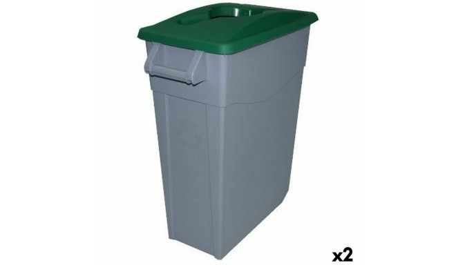 Recycling Waste Bin Denox 65 L Green (2 Units)