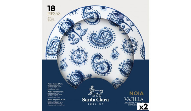 Māla trauki Santa Clara Noia 18 Daudzums Porcelāns Apaļa (2 gb.)