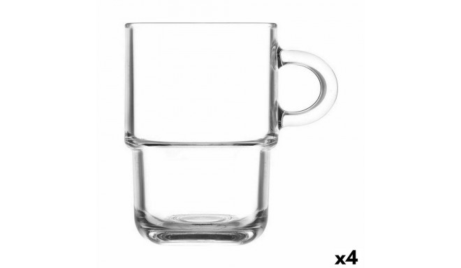 Set of Mugs LAV 360 ml 11 x 8 x 12 cm Stackable 4 Units (6 Pieces)