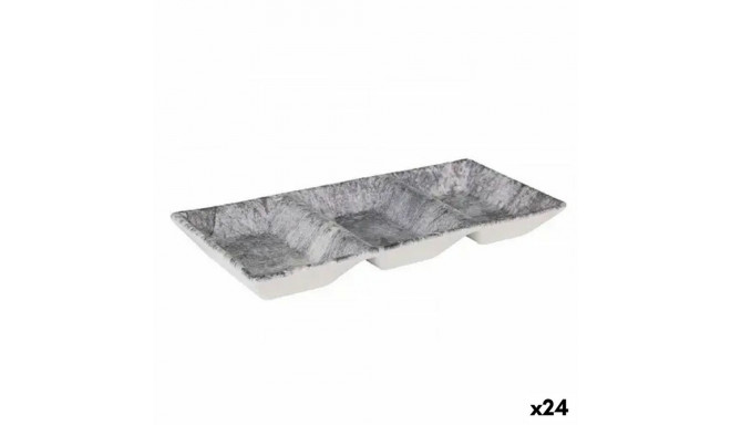 Snack tray La Mediterránea Stonehenge 3 Compartments 25 x 11 x 3 cm (24 Units)