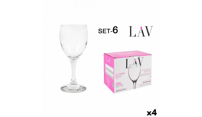 Wine glass set LAV White 200 ml 6 Pieces (4 Units)