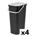 Ümbertöödeldatava Prügi Kast Tontarelli Moda 38 L Valge Must (4 Ühikut)