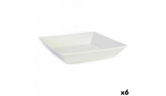 Salatikauss La Mediterránea Elite Valge Keraamiline 21 x 21 x 4,5 cm (6 Ühikut) (21 x 21 x 4,5 cm)