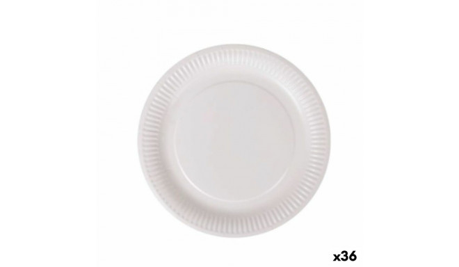 Plate set Algon Disposable White Cardboard 23 cm (36 Units)