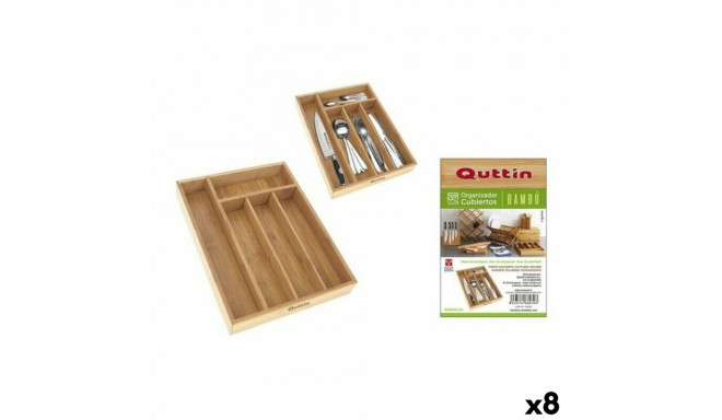 Cutlery Organiser Quttin Bamboo 34 x 26 x 4 cm (8 Units)