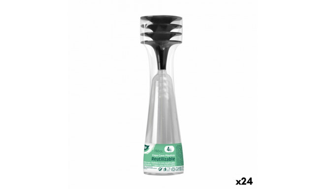 Korduvkasutatavad cava-klaasid Algon Must 24 Ühikut 150 ml (4 Tükid, osad)