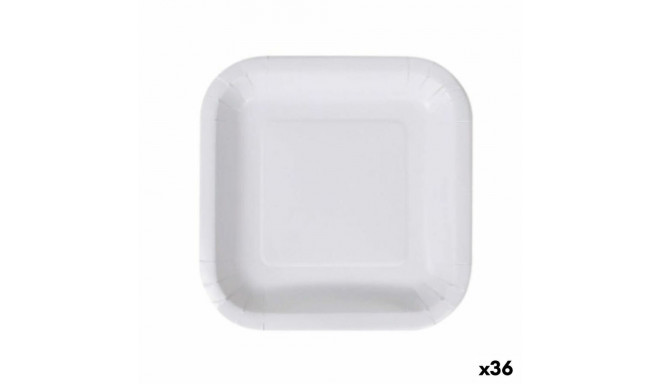Plate set Algon Disposable White Cardboard 23 cm (36 Units)