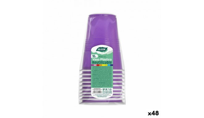 Set of reusable glasses Algon Fuchsia 48 Units 450 ml (10 Pieces)
