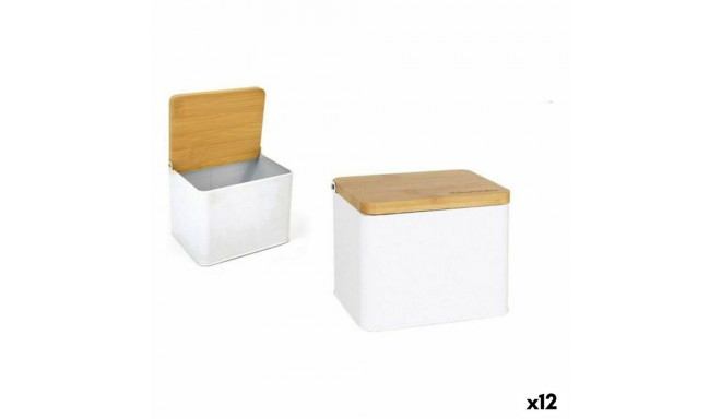 Salt Shaker with Lid Privilege Metal Bamboo 14 x 11 x 11 cm (12 Units) (14 x 11 x 11 cm)