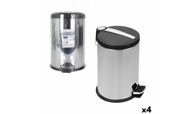 Waste bin Confortime Silver Metal 4 Units 12 L 25 x 39 cm (25 x 25 x 39 cm)