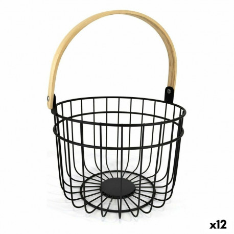 Multi-purpose basket Quttin Rustic Circular 4 mm 28 x 26,5 x 22 cm (12 Units)