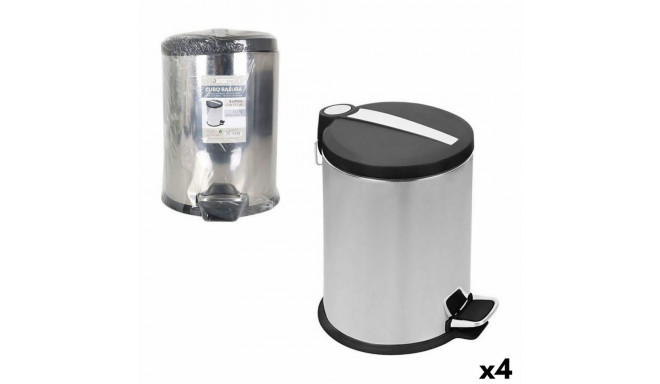 Waste bin Confortime Silver Metal 4 Units 9 L 23 x 33 cm (23 x 23 x 33 cm)