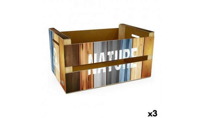 Storage Box Confortime Nature (3 Units) (44 x 24,5 x 23 cm)