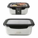 Hermetic Lunch Box Quttin Rectangular Stainless steel Silver Steel 1,8 L (12 Units)