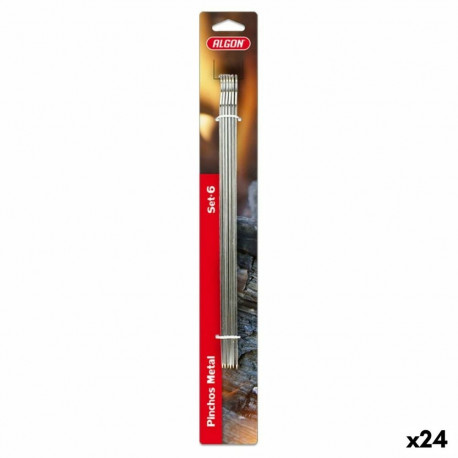 Grillimisvarraste Komplekt Algon Metall 6 Tükid, osad (24 Ühikut) (35 x 2,5 mm)