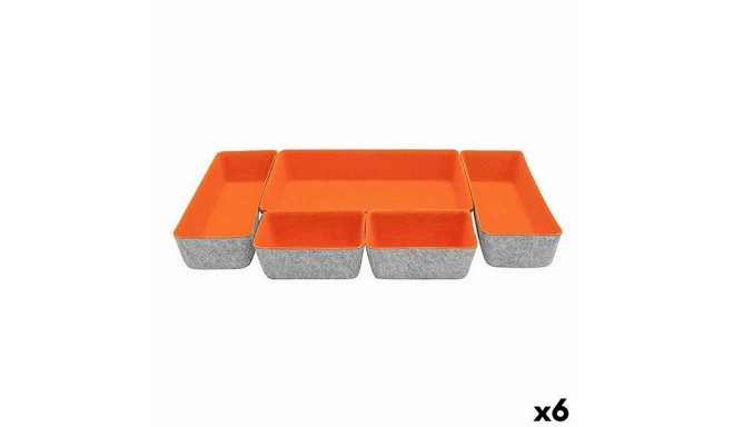 Basket set Confortime 5 Pieces Felt 27,5 x 20 x 5,3 cm (5 Pieces) (6 Units)