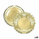 Snack tray Algon Circular Golden 23 x 23 x 1,5 cm (48 Units)