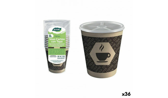 Klaaside komplekt Algon Papp Kohv 8 Tükid, osad 250 ml (36 Ühikut)