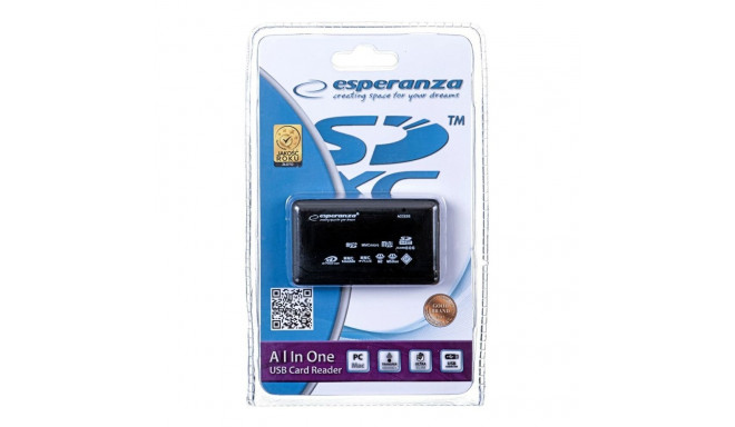 External Card Reader Esperanza EA117 Black