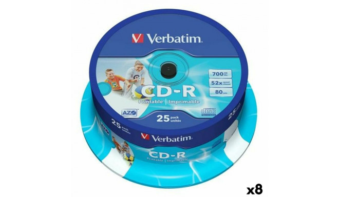 CD-R Verbatim 25 Daudzums 700 MB 50 MB/s (8 gb.)
