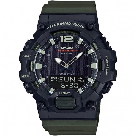 Meeste Kell Casio ILLUMINATOR BLACK - ARMY GREEN (Ø 48 mm)