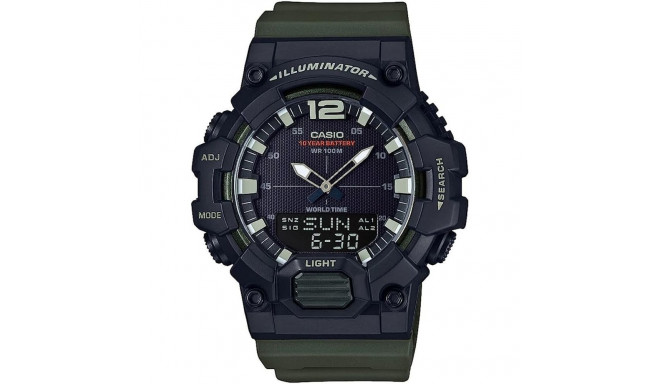 Meeste Kell Casio ILLUMINATOR BLACK - ARMY GREEN (Ø 48 mm)