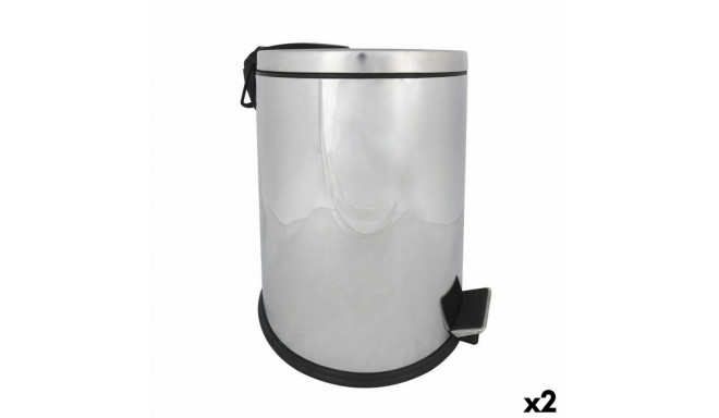 Waste bin Confortime Silver 30 L (2 Units)