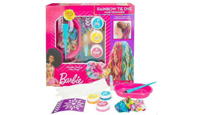 Парикмахерский набор Barbie Rainbow Tie 15,5 x 10,5 x 2,5 cm Волосы с прядями Разноцветный