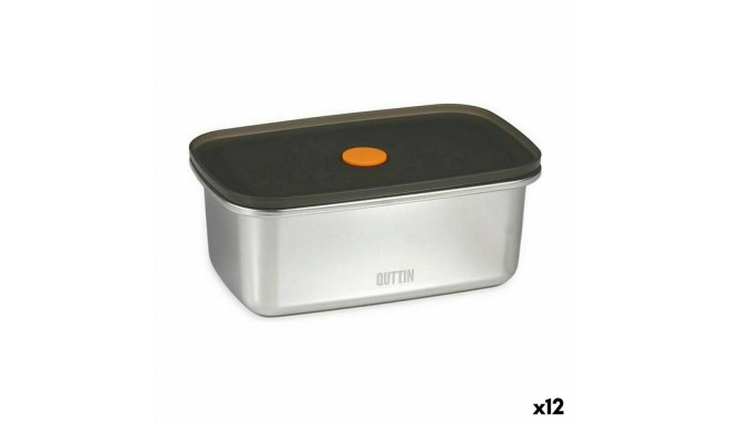 Hermetic Lunch Box Quttin Stainless steel Rectangular 1 L (12 Units)