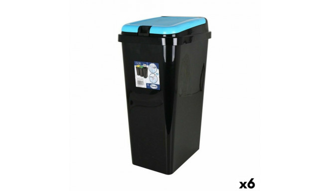 Rubbish Bin Tontarelli Bido Blue Black 45 L Rectangular 40 x 29 x 65 cm (6 Units)